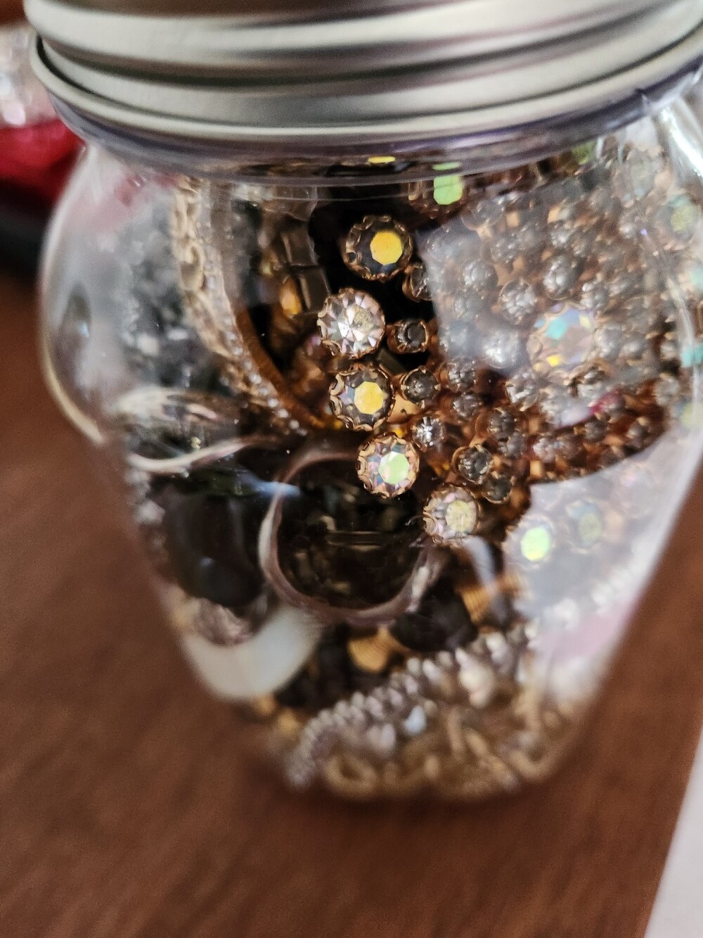 (2) JEWLERY CRAFT/REPURPOSE JARS